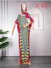 Color Block Chiffon Dress with Headscarf - Plus Size African Muslim Women's Long Robe