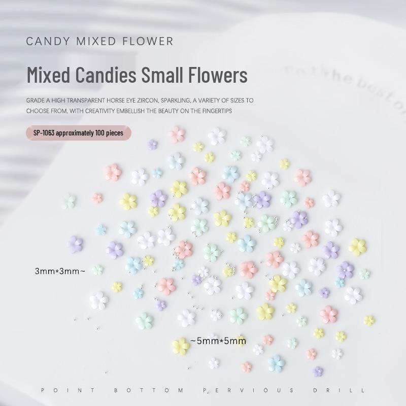 

3D-украшения для ногтей: Смешанные цветы, Жемчуг, Стальные бусины и Цвета макарон