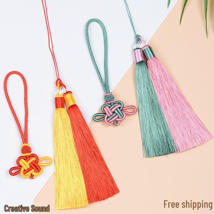 Handwoven Red Chinese Knot Tassel DIY Kit - Small Pendant