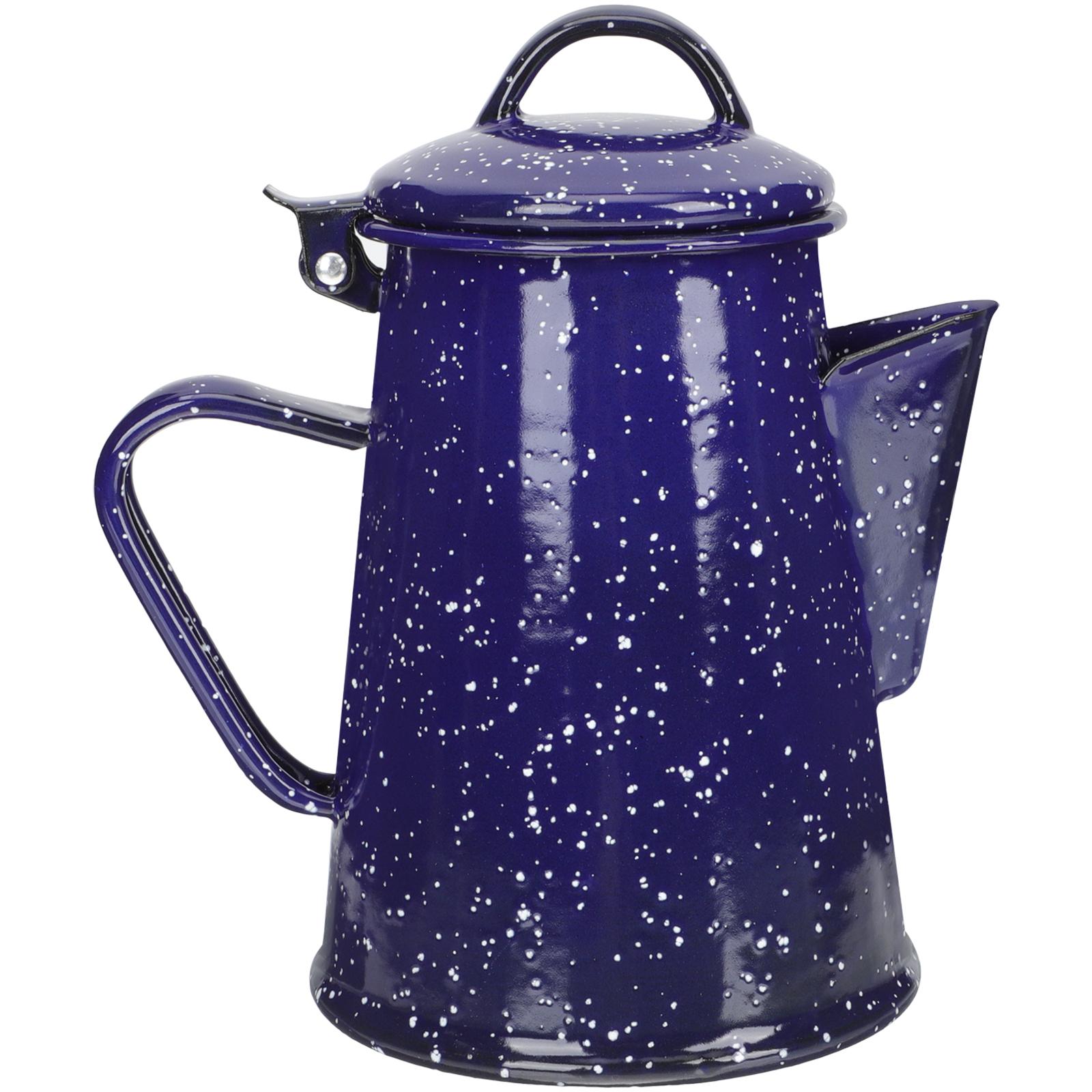 

Кувшин для воды, эмалированный кофейник с ручкой, дизайн, чайник, многоцелевой, синий, ручной, большой, для чая синий