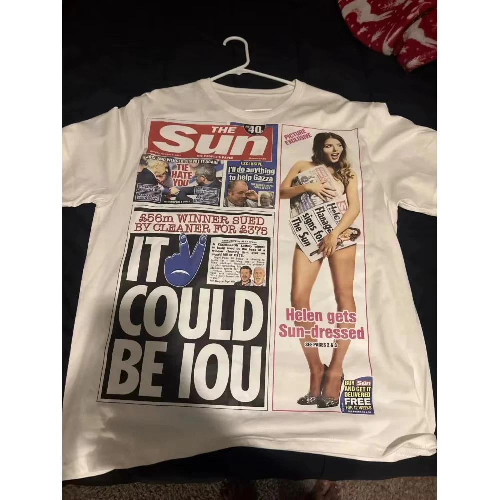 T-shirt Grafica Oversize Y2K Streetwear da Uomo Hip Hop Larga in Cotone
