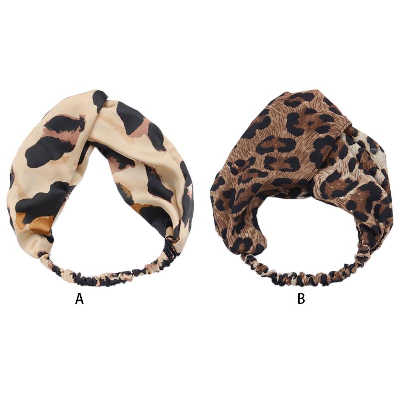 Buy Women Wide Turban Knotted Twist Headband Leopard Printed Hair Band