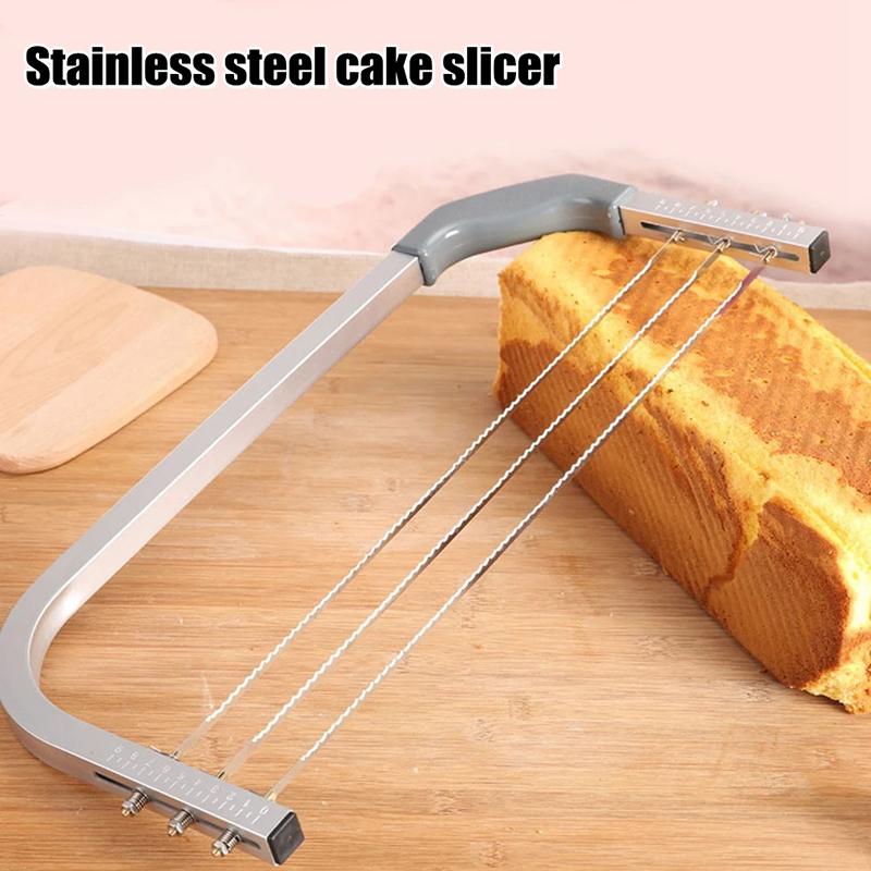 Adjustable Cake Leveler Stainless Steel Cake Cut Slicer 3Blades Cut Saw Diy Butter Bread Divider Pastry Knife Baking Supplies
