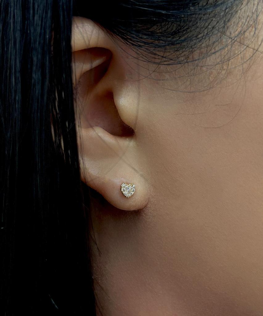Helene Jewelry 14K Lolly Heart Earrings