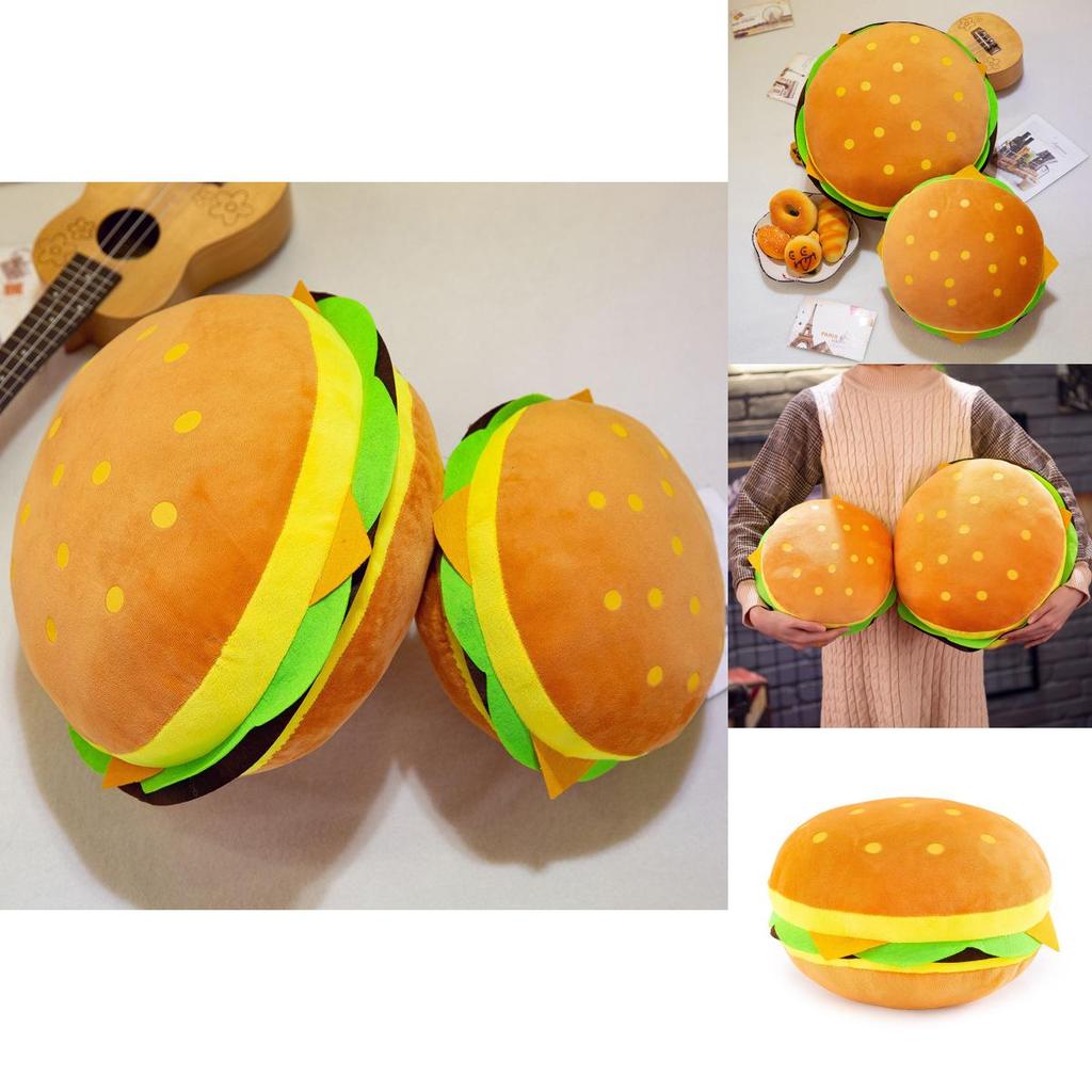 Oreiller Burger en Peluche Coussin Doux en Coton pour Décoration de Salle de Jeux pour Enfants