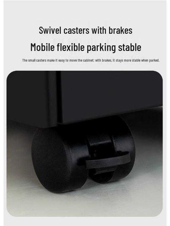 Steel Mobile Office Desk Cabinet with Three Drawers and Wheels