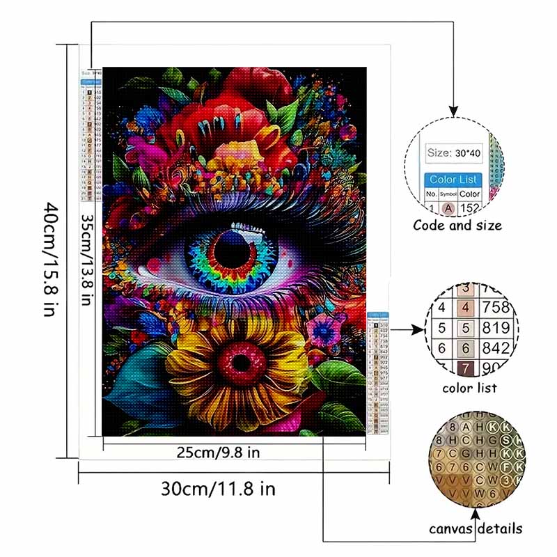 New Arrival 5D DIY Full Circle Diamond Painting "Kaleid Eyes" Embroidery Cross Stitch Home Decor Gift