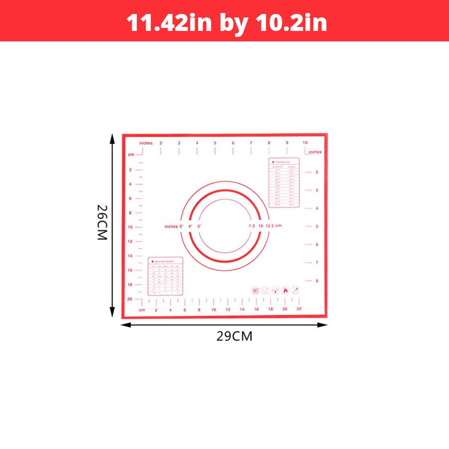 

Очень большой силиконовый коврик для выпечки 32 x24 - Антипригарный, нескользящий коврик для теста с разметкой от Leeseph (Красный и черный)