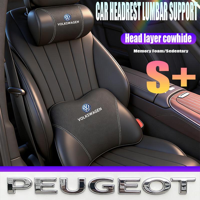 Car Neck Pillow Seat Headrest Support Waist Pillow Accessories Valve Cap For VW Golf Amarok T5 Phaeton Teramont ID3 Tiguan T-Cro