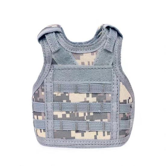 Copri gilet per bottiglia di birra Mini gilet militare in miniatura Bottiglia per bevande Manica per bottiglie Lattine per bottiglie Gilet Spallacci regolabili Copri per bevande
