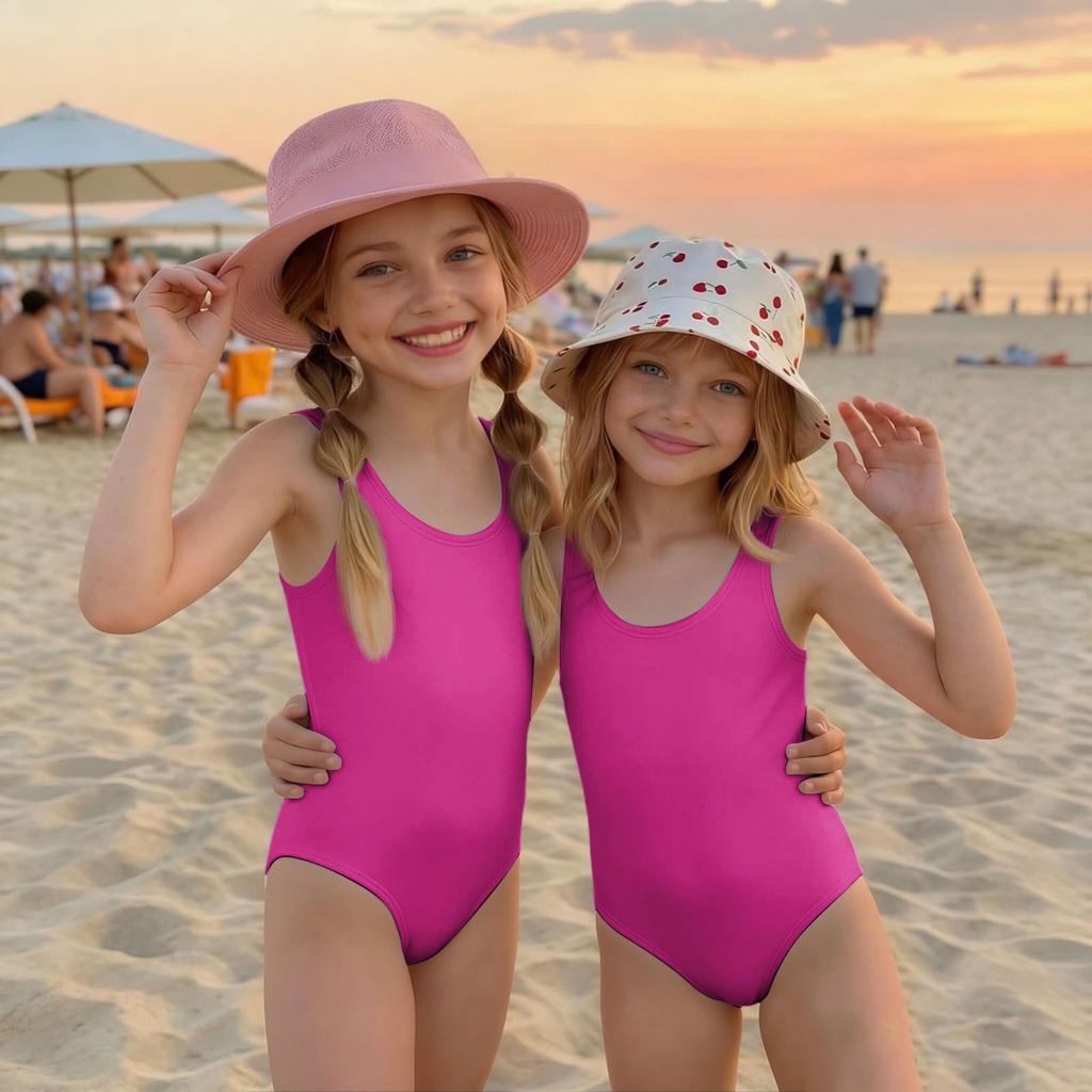 Girls One Piece Swimsuit Summer Kids Swimwear Sleeveless Casual Beachwear Lightweight Comfortable Fit for Swimming and Outdoor Activities