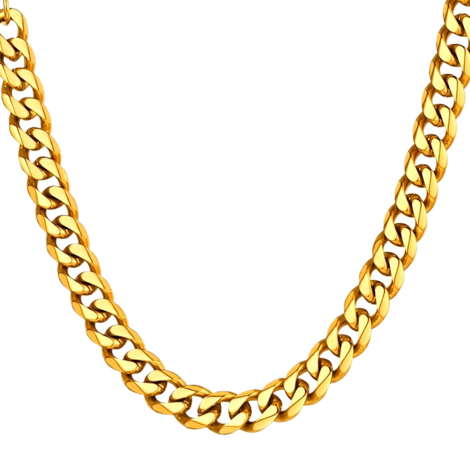 

New Fashion Cuban Chain Necklace For Men 45 золотой