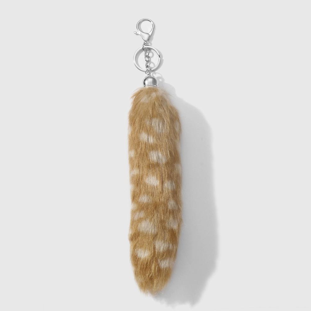 Retro Tail Hanging Keychain Long Hair Plush Tail Keyring Sweet Cool Bag Charms  Purse Handbag