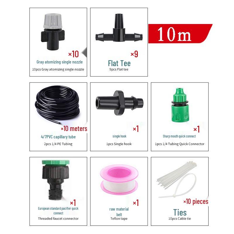 10m Grey Automatic Cooling & Watering Spray System for Plants