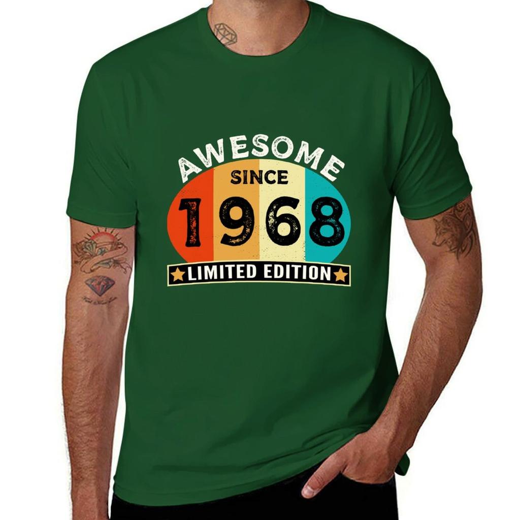 54th Birthday Vintage Awesome Since 1968 Limited Edition T-Shirt Plain Quick Drying Men T Shirt