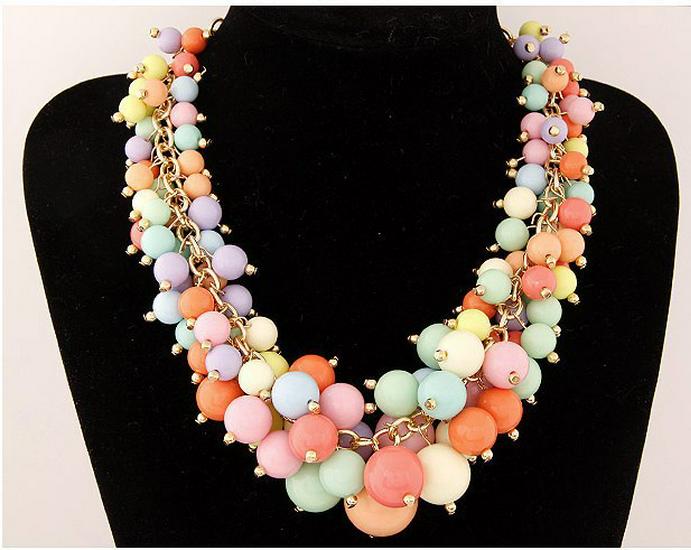 Exquisite Candy Grape Cluster Pearl Beads Necklace