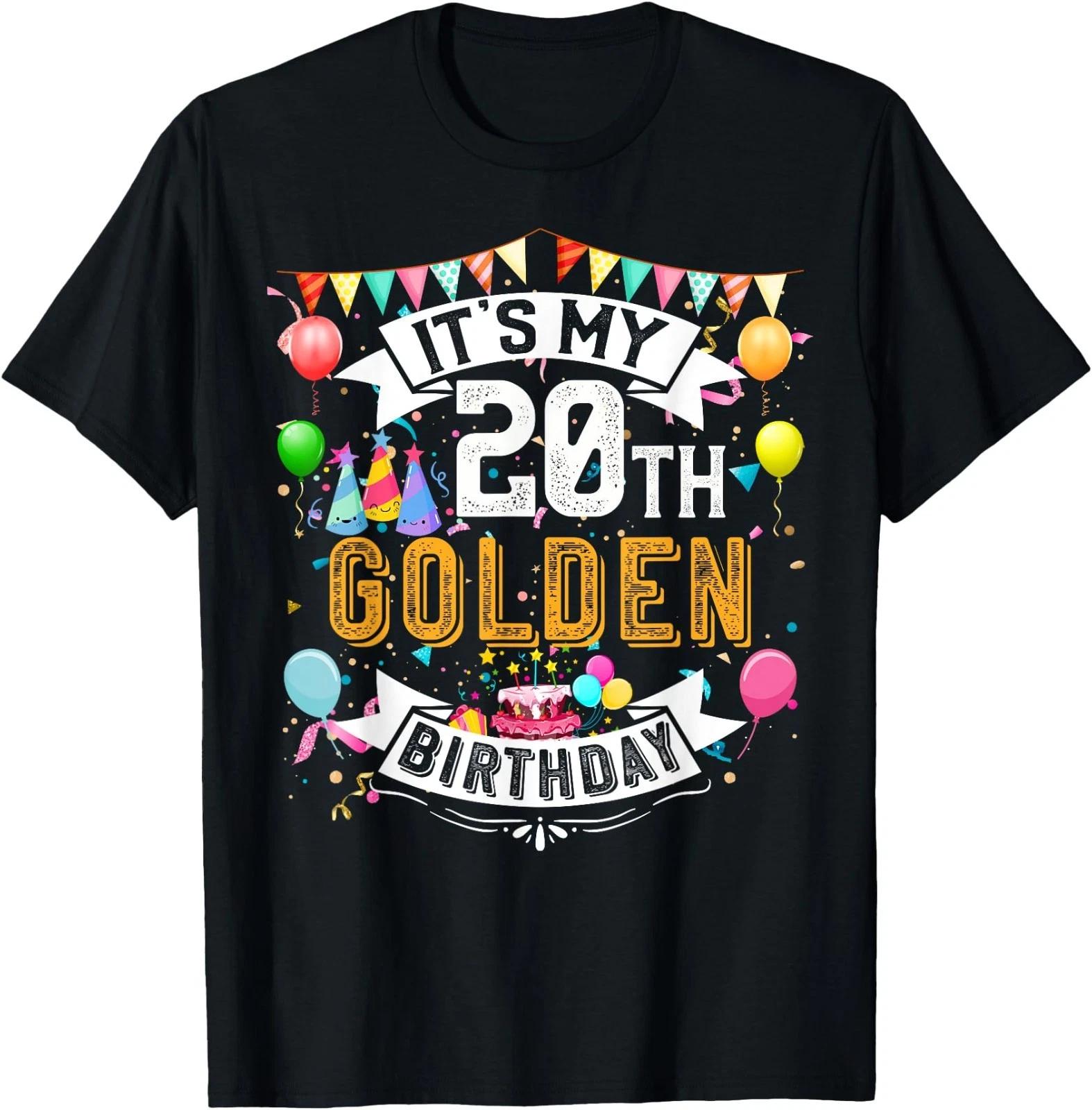 20th Birthday T-Shirt It s My 20th Golden Birthday Vintage T-Shirt L