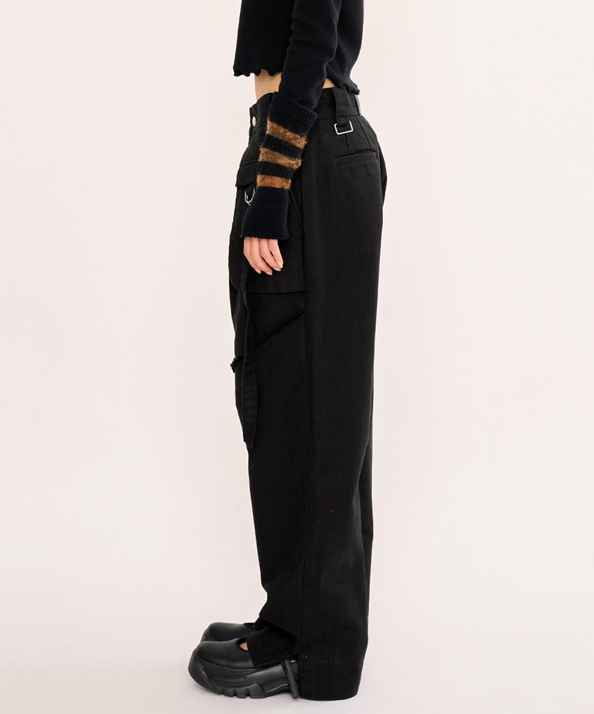 FANYOUNG Multi-Pocket Pants Black