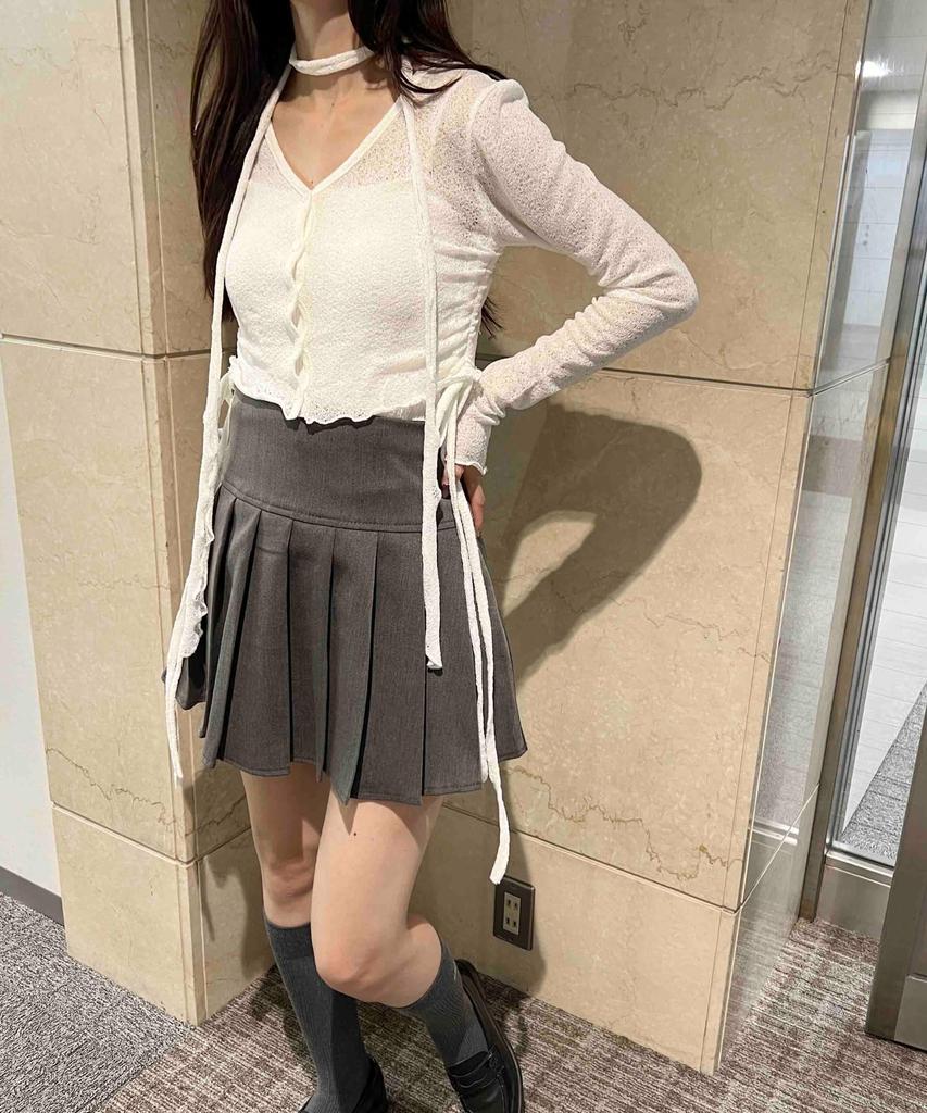 WEGO PHILLY Cardigan and Choker Drawstring White Set, Cardigan, Women's,