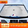 KXMHU1 Car Sticker Car Sunshade Windshield Umbrella Sun Protection Accessories For BMW M Performance 1 2 3 4 5 7 Series X1 X2 X3 X4 X5
