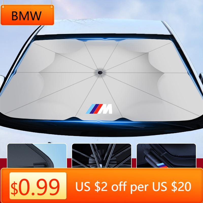 KXMHU1 Car Sticker Car Sunshade Windshield Umbrella Sun Protection Accessories For BMW M Performance 1 2 3 4 5 7 Series X1 X2 X3 X4 X5