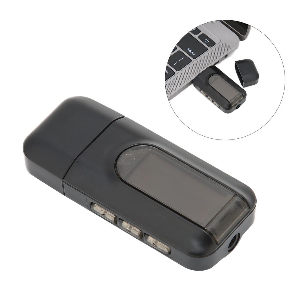 2 in 1 Bluetooth Adapter USB Wireless Bluetooth Transmitter Receiver with LED Display for Car Home Audio System