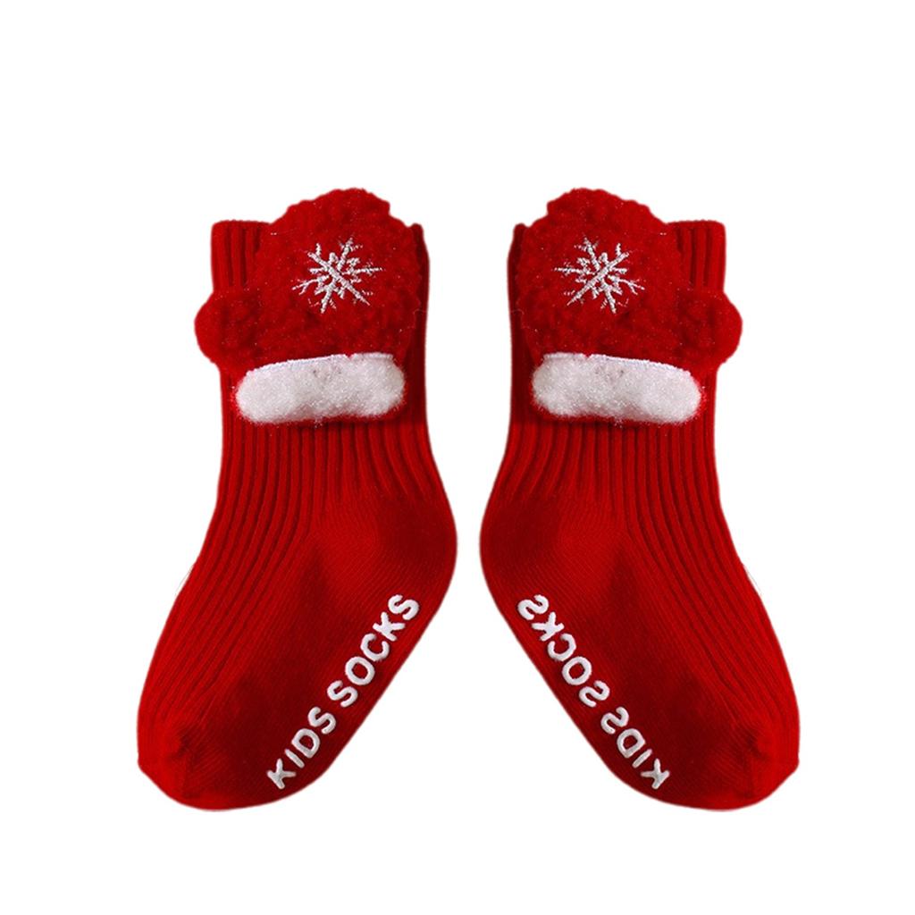 0-36 Monate Baby Mädchen Jungen Weihnachtssocken Niedliche Herbst Winter Rutschfeste Socken Weiche Leichte Lange Socken für Kinder Neujahrsgeschenk