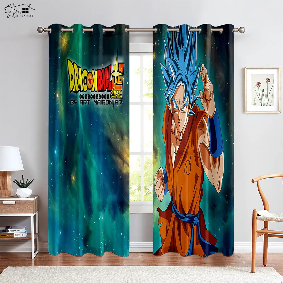 

2 Pieces Anime Cartoon Printed Curtains Polyester Fiber Machine Washable Bedroom Study Kids Room Decorative Curtains W50xH130(CM)x2PCS&Grommet Top