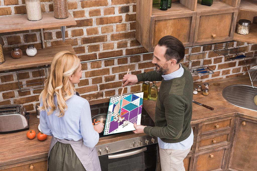 Szklana Płyta Deska Do Krojenia 52X40 Mozaika