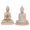 Meditating Seated Buddha Statue Carving Figurine Craft for Home Decoration Ornament (A Gold)