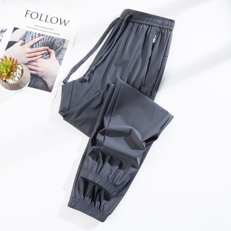 Unisex Summer Ice Silk Quick-Dry Joggers with UPF50 Sun Protection - Loose Fit Nine-Point Casual Pants