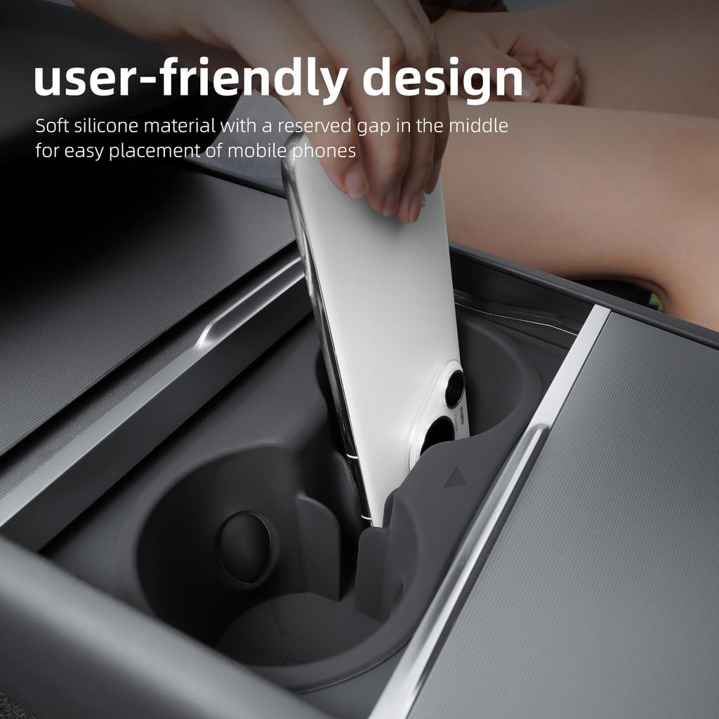 For Tesla Model Y Juniper YL 2026 Water Cup Holder Silicone Cup Holder Central Control Water Cup Holder Interior Accessories