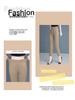 Women's High-Waisted Elastic Straight-Leg Cigarette Pants, Slimming & Versatile, Ideal for Spring/Autumn, Casual Mom's Trousers, New 2025