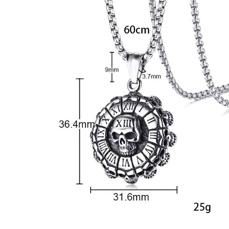 Korean Stainless Titanium Steel Men'S Necklace Pendant Personalized Tag Student Trendy Male Skull Jewelry