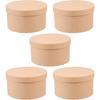 5 Pack Round Kraft Paper Cookie Boxes with Lids Cake Boxes Desserts Packaging Containers for Cupcakes, Candy,Muffin and Chocolate, 5.51x5.51x2.95
