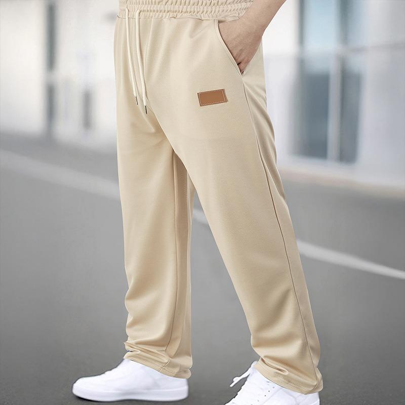 Spring Fashion Straight Casual Trousers Men's Sweatpants Drawstring Elastic Waist Micro Loose Neutral Wind Sports Trend Versatile