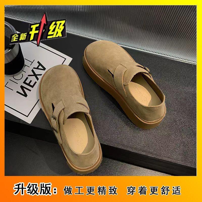 Increase the height of one pedal, lazy shoes are versatile with skirts, single shoes, women's retro Boken shoes, platform soles, new in autumn 2025