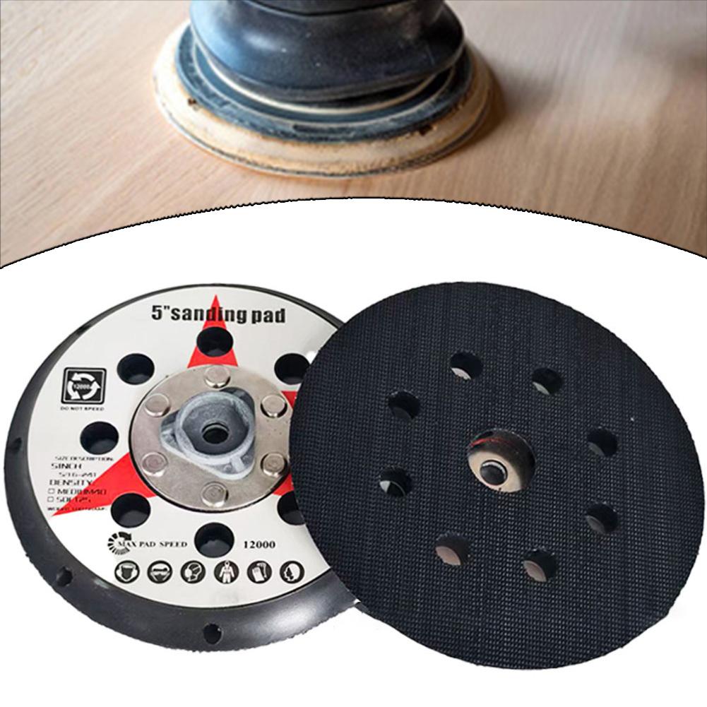 5-inch 8-hole M8 Thread Polishing Pad With Backing, 12,000 Rpm, Suitable For High-speed Polishing Of Wood Metal Plastic Stone
