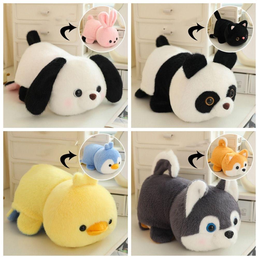 

Soft Pillow Duck Plush Doll Double-Sided Transform Panda Reversible Animal Toys Home Decoration