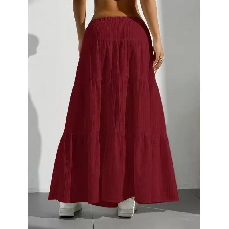 Fashion Women Loose Long Skirts White Solid Basic Lace Up Bow 2025 Spring Summer Cake Dress Casual Sweet Office Lady Clothes