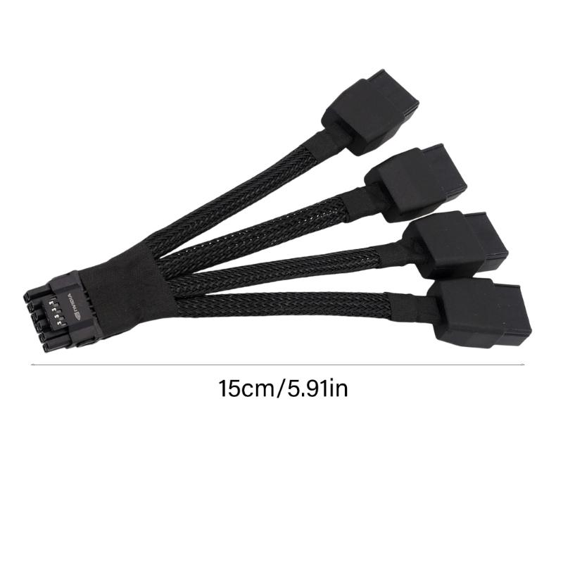 Powerful 600W PCIe 4x 8Pin Female To 16Pin Graphics Card Power Cable 12VHPW For Gaming PC Builds