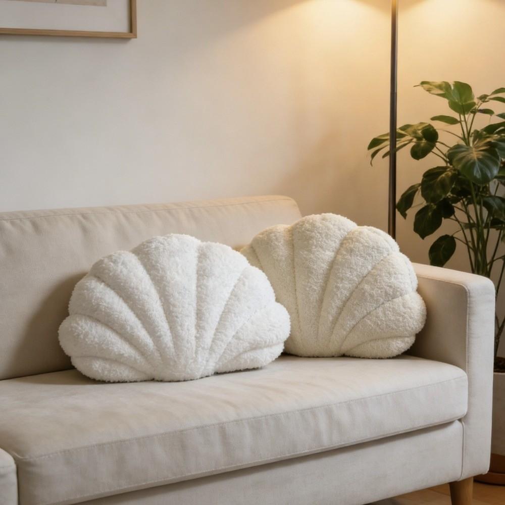 Seashell Throw Pillow Solid Color Office Decor Pillow Creative Sofa Cushion