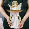 Nordic Resin Angel Girl Storage Tray Statues Ornaments Birthday Gift Home Room Desktop Sculpture Decoration Photography Props