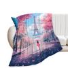 Pink Paris Tower Romantic Travel Flannel Pink Girl Blanket Soft Plush Sofa Nap Blanket
