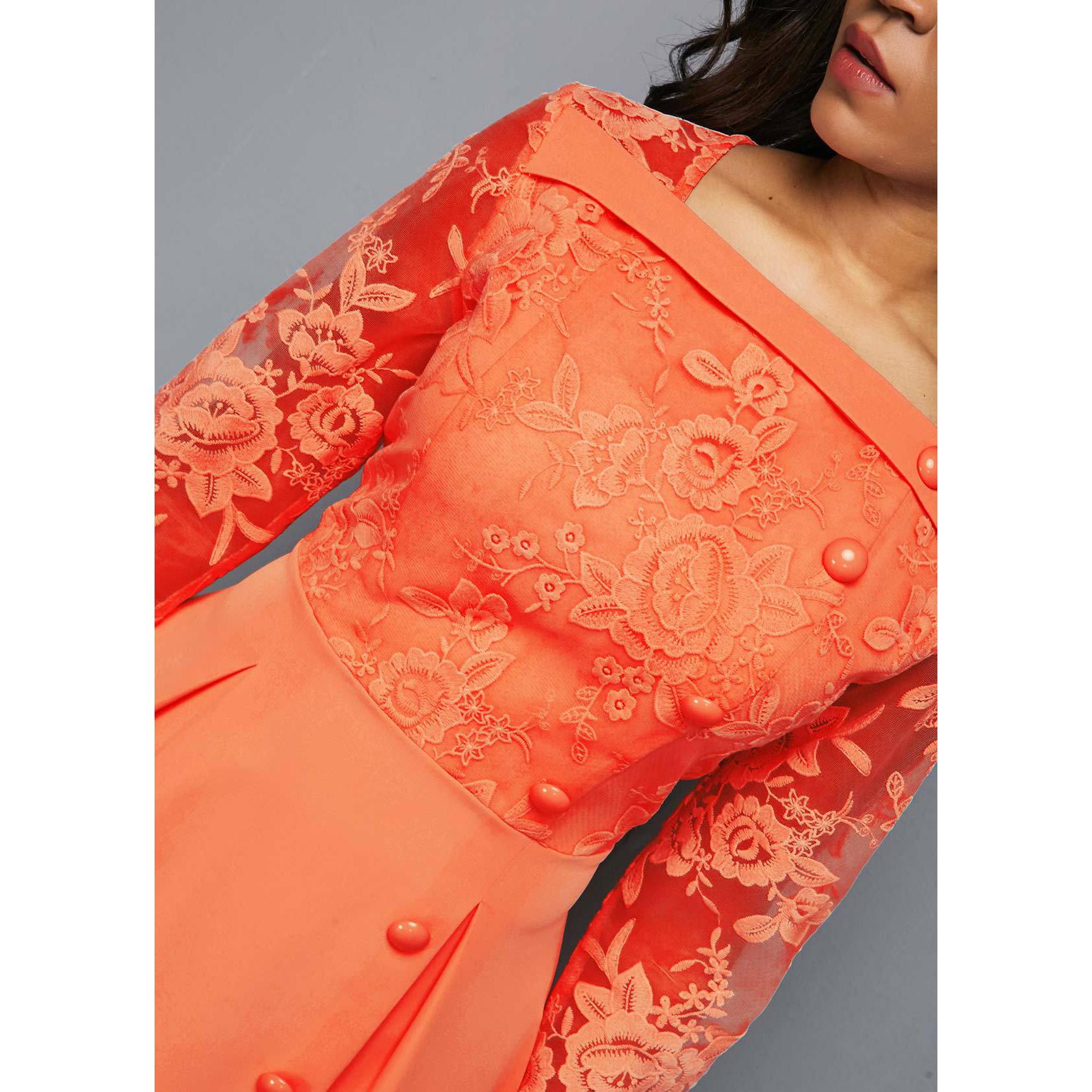 Женское элегантное кружевное шитье на одно плечо — фото 10