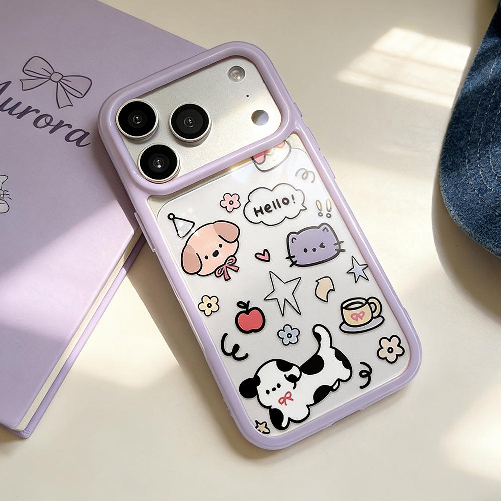 Transparent Dog & Cat Story Case for iPhone 15/14/13 Pro Max - Anti-Fall