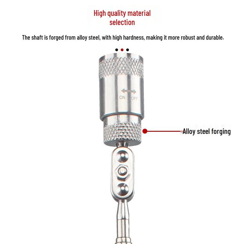Retractable Magnetic Pickup Tool with LED Light for Car Repairs