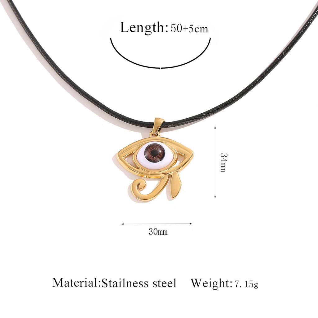 Devil's Eye Gold Pendant Necklace, Fashion Hip Hop Versatile Sweater Chain Exquisite Accessories Gift