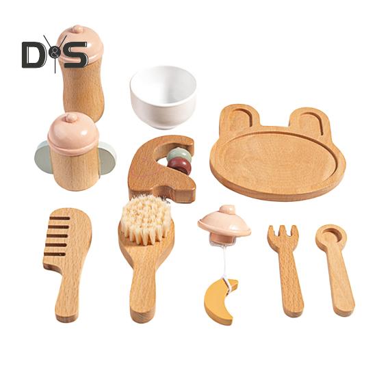 

Дерев яний удаваний ігровий набір. Іграшка для післяобіднього чаю для дівчаток, дітей віком 3, 4, 5, 6 років. Імітаційний набір для приготування їжі. Інтерактивний ігровий будиночок. Вивчення реалістичних життєвих навичок. C