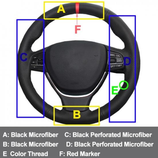 For BMW F10 2014 520i 528i 2013 2014 730Li Hand Sewing Car Steering Wheel Cover